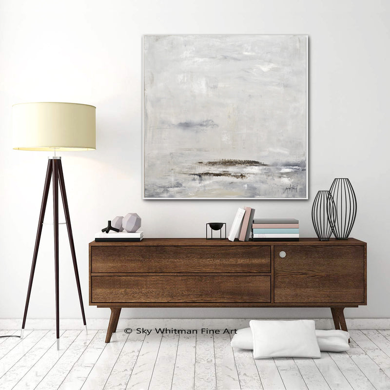 greige abstract art oil