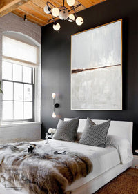 30 x 40 framed painting above bed