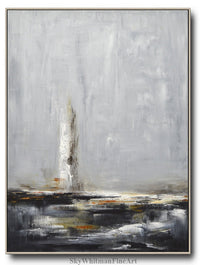 abstract art lighthouse on canvas