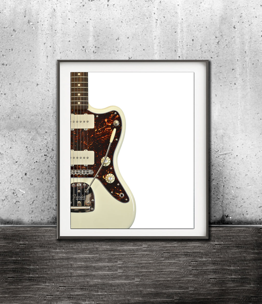 fender jazzmaster print white