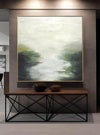 green landscape painting