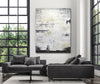 large vertical painting gray black taupe