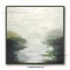 "Green is Golden" Large 48 x 48 Landscape Green Painting