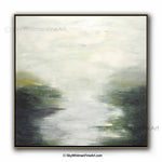 "Green is Golden" Large 48 x 48 Landscape Green Painting