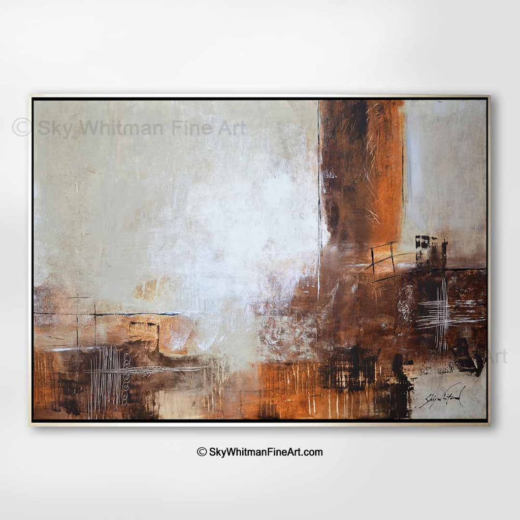 5 foot rust modern painting abstract oil painting on canvas sky whitman fine art