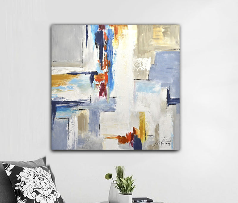 navy blue original painting artwork