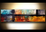 Colorful art for sale modern oil painting original abstract art Bethany Sky Whitman blue rust orange grunge urban