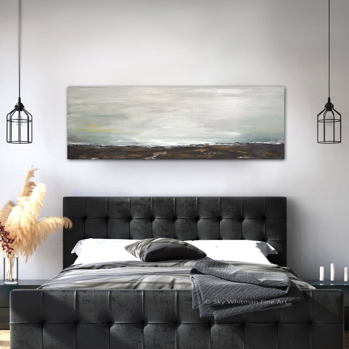 panoramic abstract painting brown landscape