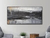 "Rustique" Original Abstract Painting Deep Gray Charcoal