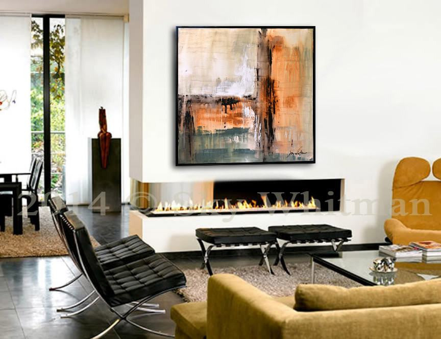 large abstract art square painting www.skywhitmanfineart.com