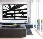2 piece abstract minimalist paintings diptych Sky Whitman