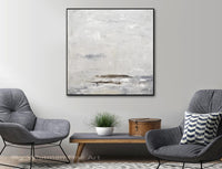 "A Soft Whisper" Large Square Greige Contemporary Painting