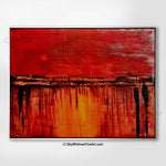 Blood red abstract painting original art for sale sky whitman 