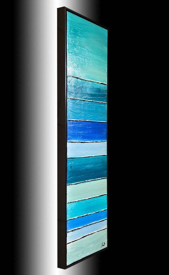 Tall thin original painting Bethany Sky Whitman artist modern abstract art