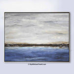 blue gray abstract seascape original art sky whitman