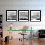 triptych set of 3 print digital download black and white art abstract Sky Whitman