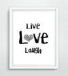 "Live Love Laugh" Scribble Heart Printable Art