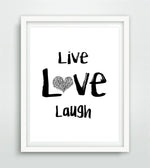 "Live Love Laugh" Scribble Heart Printable Art