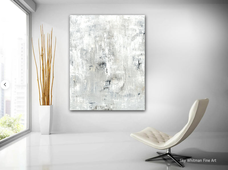 white contemporary minimalist painting 