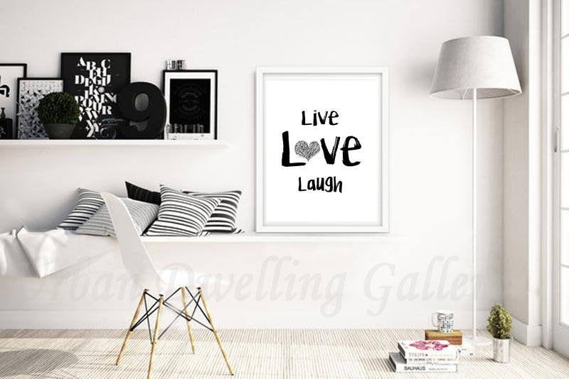 live love laugh print digital download 11x14 contemporary inspiration quote print