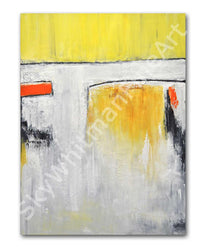 vertical yellow painting on canvas
