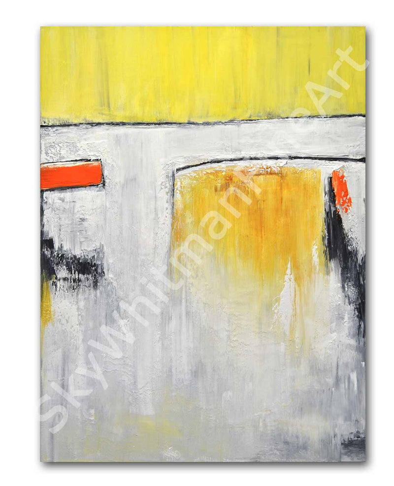 vertical yellow painting on canvas