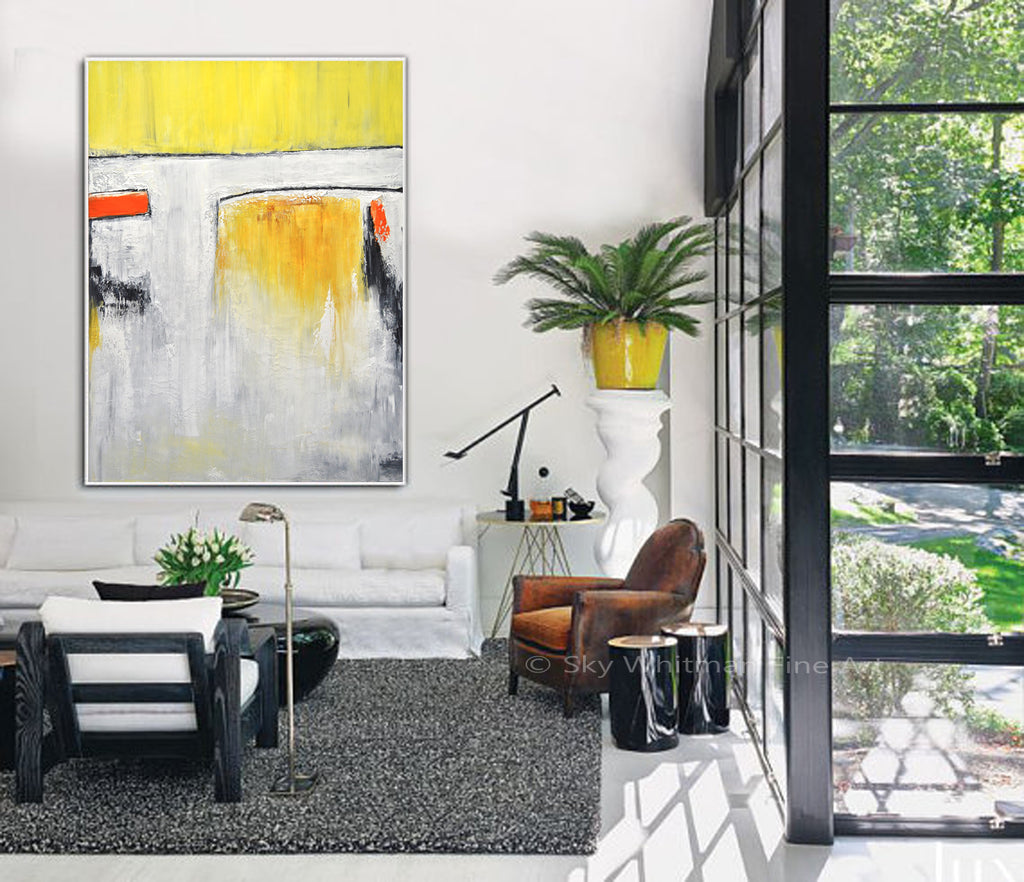 yellow abstract painting