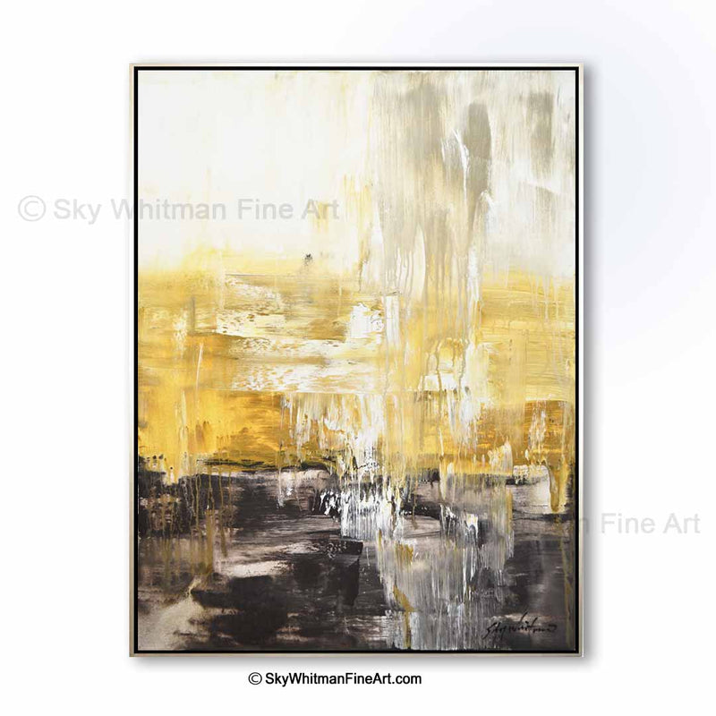 mustard and white abstract painting online art gallery shop original art sky whitman